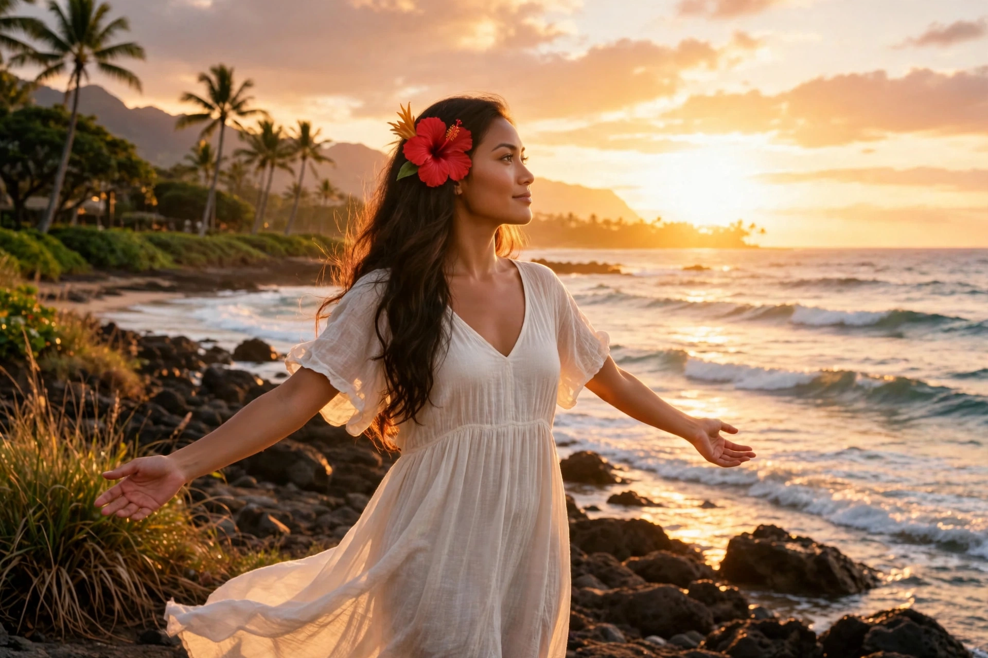 Lehua in the chorus light — aloha comes easy