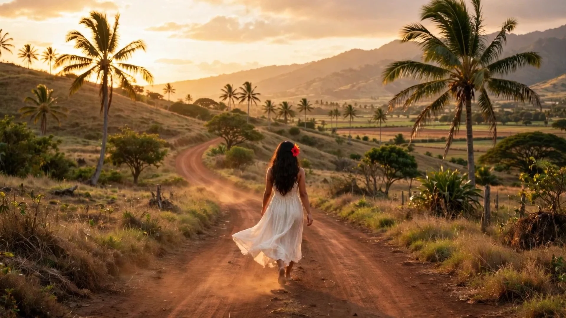 The old red road under island skies
