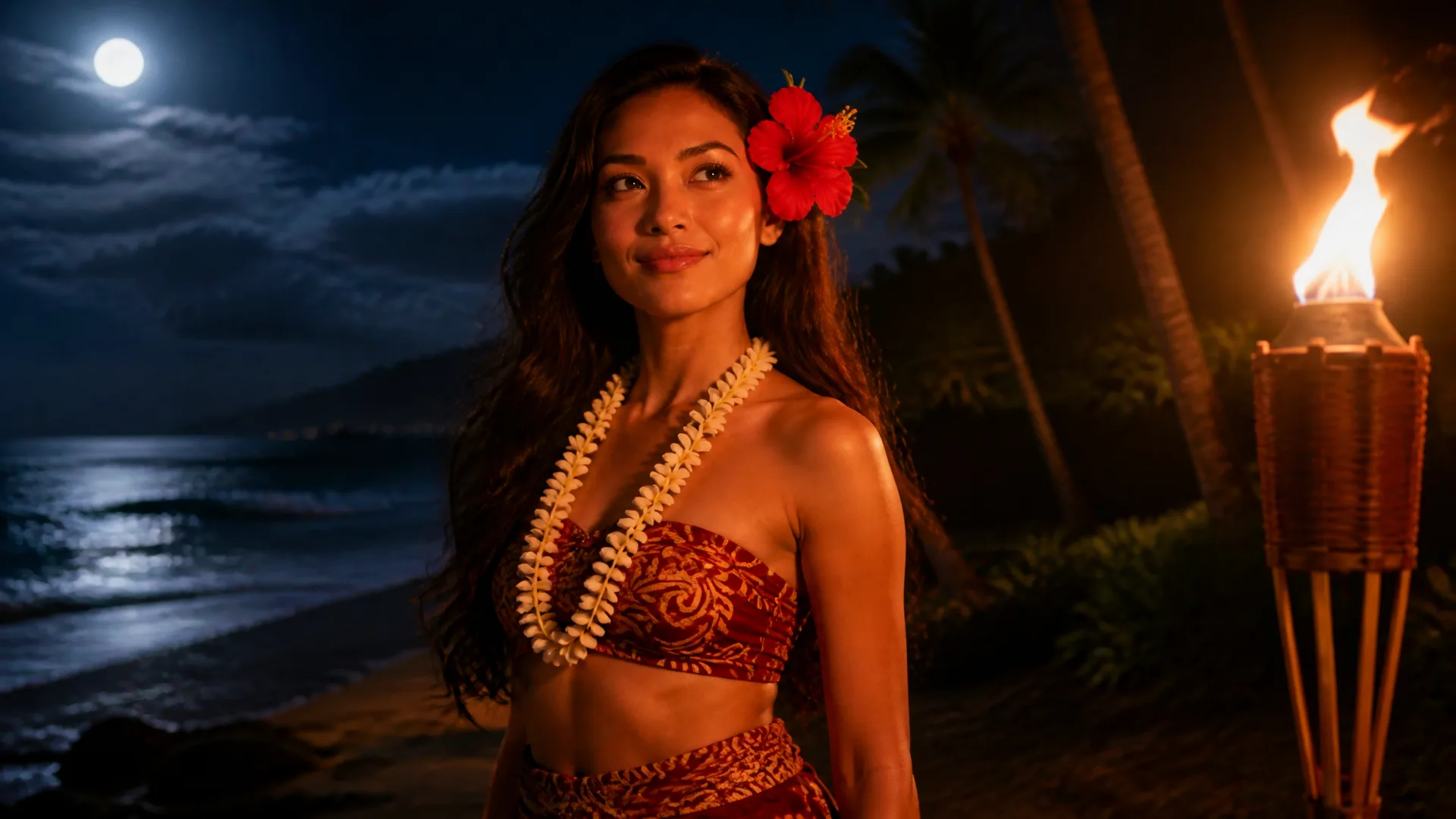 Lehua swaying under the Maui moon