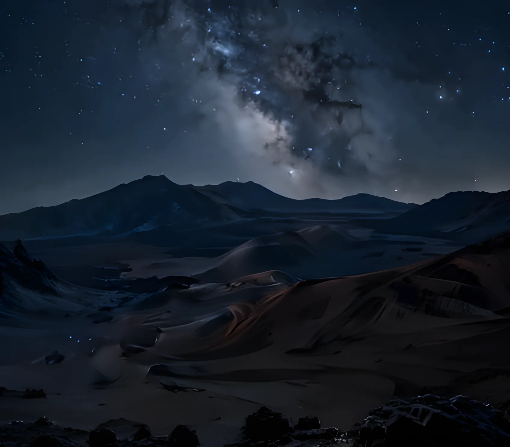 The pre-dawn crater in silence