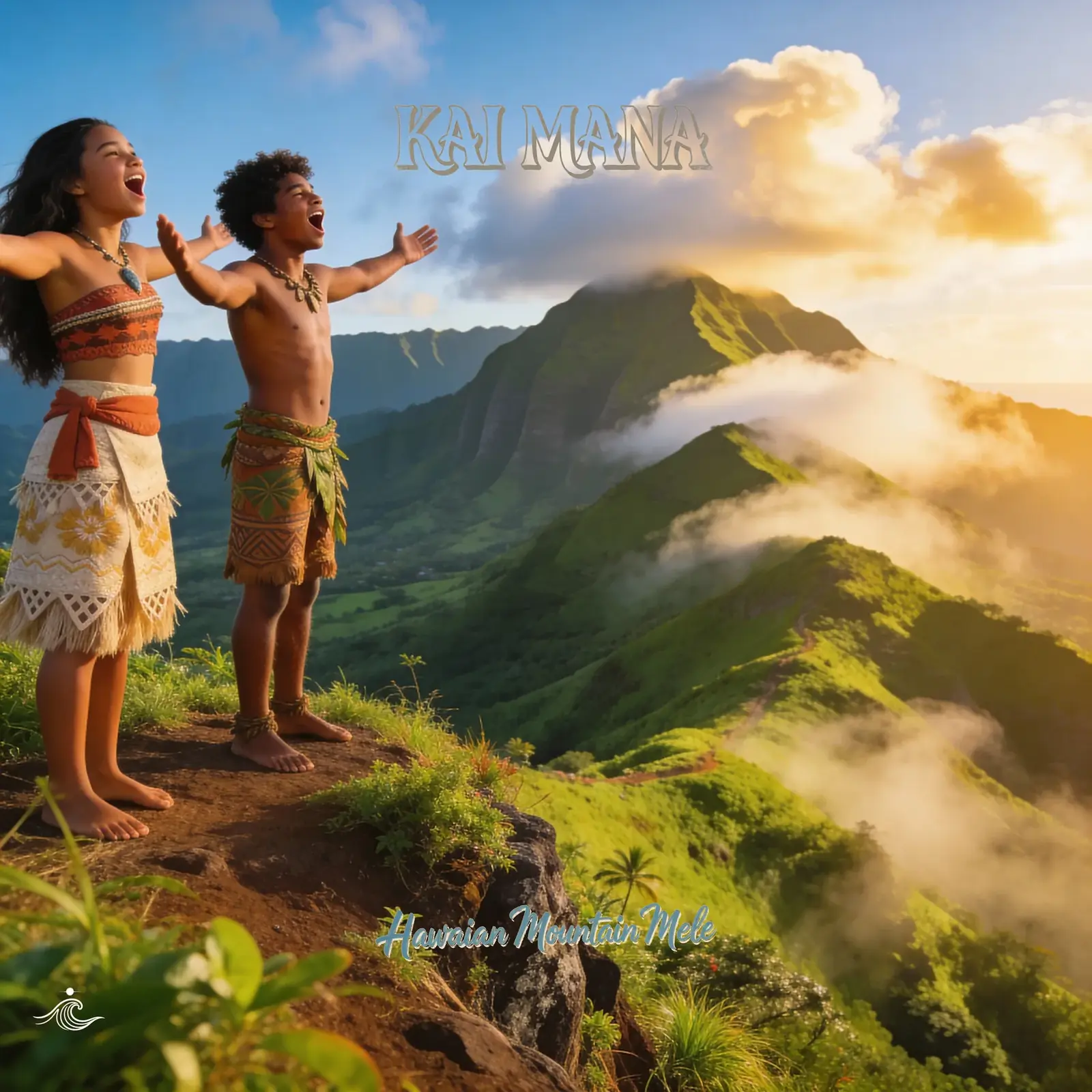 Hawaiian Mountain Mele artwork by Kai Mana, reflecting inspirational, airy Maui music themes